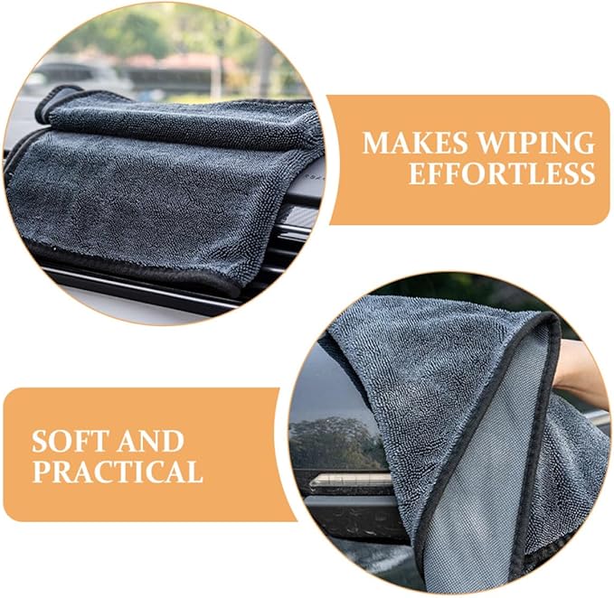 Milisten Car Wash Towel 60x160cm Microfiber Car Drying Cloth Extra Thick Absorbent for Detailing and Polishing