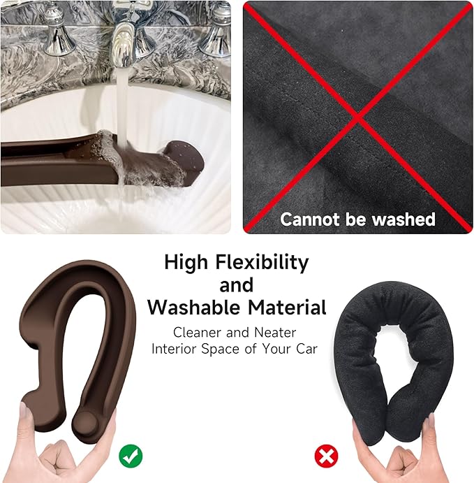 Givifive Car Seat Gap Filler Set of 2, 3IN1 Seat Side Gap Filler Plug with Storage Slot & Hook Function, Soft Foam Universal Fit Car SUV Truck Fill Gap Between Seats Console Organizer（Standard Brown）