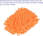 M METERXITY Microfiber Chenille Wash Mitt - Double Side Reusable Gloves for Cleaning Scratch-Free, Apply to Car Cleaning, Kitchen