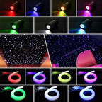 AKEPO 6W Mini Size Twinkle 200pcs Starlight Headliner Fiber Optic Lights Kit, 0.03in 6.5ft/2m Optical Fiber Music Activated APP Control Star Ceiling Light Kit for Car Home