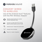 Motorola Sound MA1, the Only Google Authorized Wireless Android Auto Car Adapter, Smartphone to Screen Wireless Bridge Car Accessories, USB Type-A