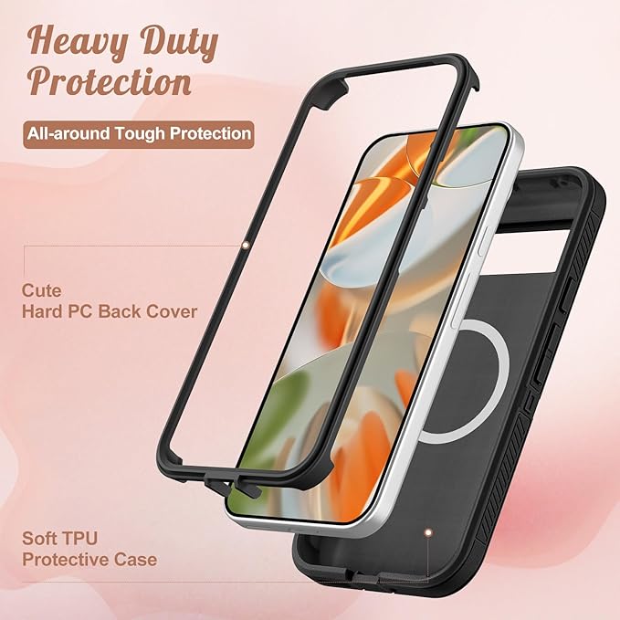 for Google Pixel 9 Pro XL Case - Compatible with MagSafe Women Cute Girls Magnetic Protective Cover Cool Funny Fashion Unique Design Heavy Duty Shockproof Phone Case for Pixel 9 Pro XL 6.8"