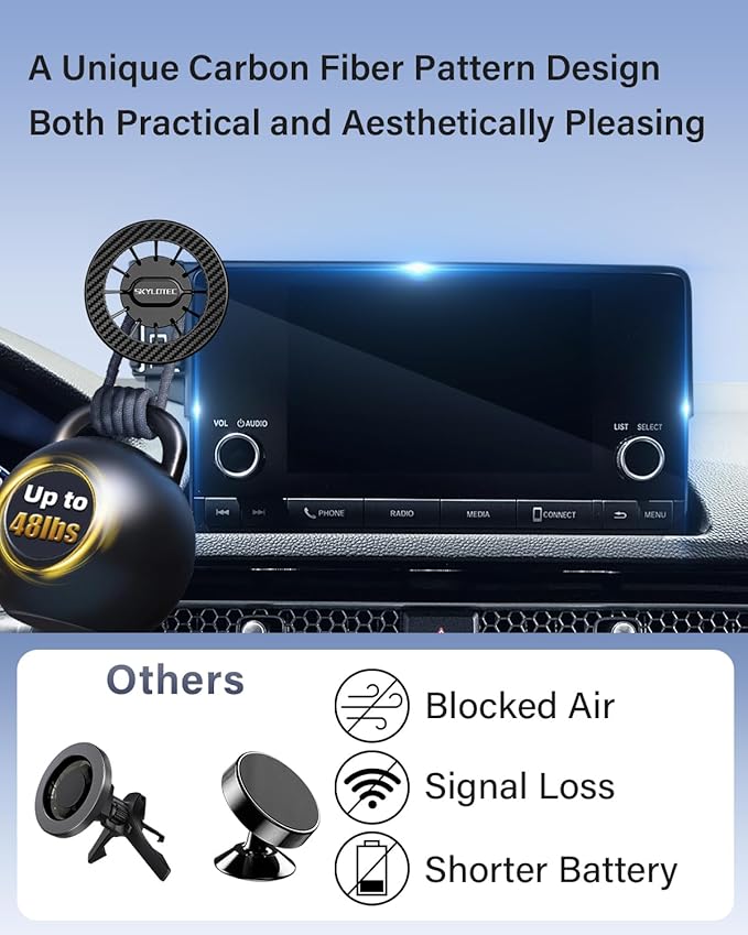 Car Phone Holder for Ford Bronco Sport 2021-2024 Accessories Automobile Cradles Magnetic Phone Mount Compatible with MagSafe, Magnets Cell Phone Base(Only FIT 8-INCH, NOT FIT 2025, NOT FIT Bronco)