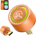 Wireless CarPlay Adapter, One-Click User Switch, Plug & Play, Converts Wired to Wireless Car Play Dongle, Fast & Stable for Cars 2016+ with Built-in Wired CarPlay & Android Auto Orange