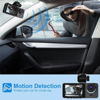 3 Channel Dash Cam Front and Rear Inside,1080P FHD Car Camera with 32G MMC Card, Night Vision, G-Sensor, Motion Detection, Parking Monitor, Loop Recording for Cars, SUVs, Trucks