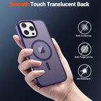 SUPFINE Magnetic for iPhone 16 Pro Max Case(Compatible with MagSafe)(Military Grade Drop Protection) Slim Translucent Matte Shockproof with Anti-Fingerprint Phone Case,Dark Purple