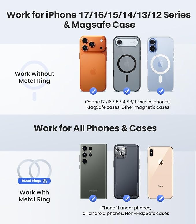 VICSEED Tesla Phone Mount【Strongest Magnet Power】 Foldable Hidden Tesla Phone Holder Fit for All Phones, Tesla Model 3/Y/Cybertruck Accessories, Tesla Model 3 Model Y for MagSafe Car Mount - Blue