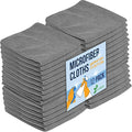 GREEN LIFESTYLE Microfiber Cleaning Cloth 11.5" x 11.5" 12 Pack - Edgeless Microfiber Towels for Cars, Cleaning Rags, Lint Free Car Microfiber Towel, Reusable Cleaning Cloths for House, Garage (Grey)