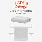 Leather Honey Lint-Free Application Cloth: Microfiber Cloth for Use with Leather Conditioner and Cleaner. Made in The USA Since 1968 (Pack of 2)