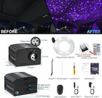 Car Starlight Headliner Kit, Twinkle & Sound Activated RGBW 16W 1100pcs*0.02in*9.8ft Fiber Optic Starlight Kit with APP& Remote Controlled, Star Lights for Ceiling Car Roof/Home Decor