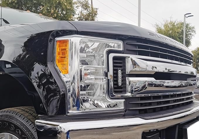 iJDMTOY Front Grille Side Mount Xenon White LED Daylight Driving Light Kit, Compatible With 2017-2019 Ford F250 F350 F450 XL XLT