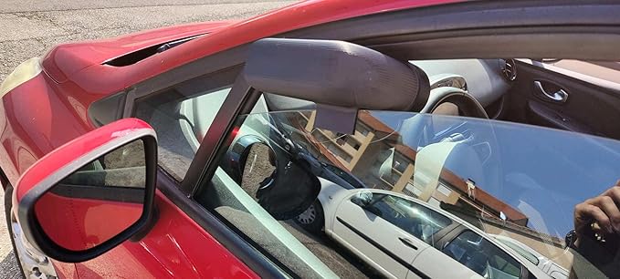 Universal Car Window Side Air Scoop Vent Intake with Adjustable 25-Degree Rotating Outlet Cap, Left and Right Versions Included (Left Side)