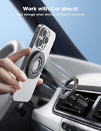Lamicall Magnetic Phone Ring Grip for MagSafe - 360° Rotation Strong Magnet Finger Ring Holder Grip Stand, Mag Safe Kickstand Accessories for Mom iPhone 17 16 15 14 Air Pro Max, Androids, Misty Black