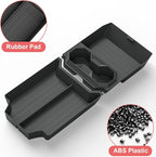 Lower Center Console Organizer for Tesla Cybertruck Accessories 2026 2025 2024, Floor Console Storage Tray Insert with Cup Holder