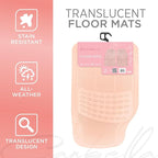 Carbella Automotive Floor Mats for Cars, 2 Piece Car Floor Mats Peach Pink Translucent, Trim-to-Fit All Weather Clear Car Mats for Auto Truck Van SUV, Car Accessories for Women