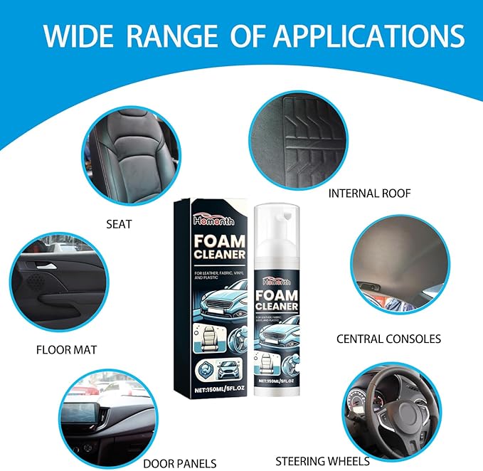 5 OZ (150 ml) Car Multi-Purpose Foam Cleaner, Interior Cleaner, Car Interior Ceiling Leather Seat Power Foam Cleaning