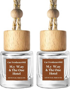 C Classy Hanging Car Air Freshener 2 Pack, M.y W.ay & The One Hotel Essential Oil Diffuser, Long-Lasting Fragrance, Cute Glass Bottle Car Accessories for Women & Men, Made in USA