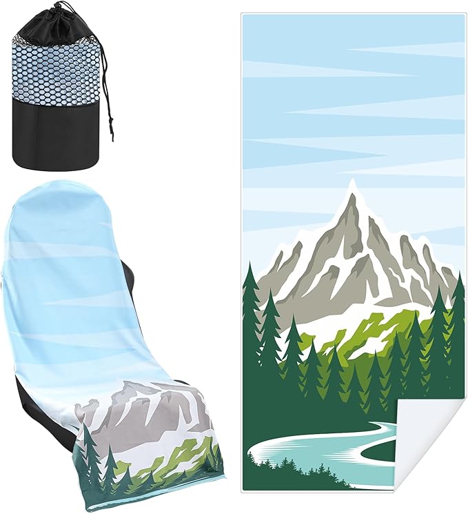 Hahafelt 1 Pack Car Seat Towel Covers with Storage Bag, 63 x 32 Inch Universal Non Slip Waterproof Sweat Protector for Car Truck, Gym Swimming Running, Machine Washable (National Park 1)