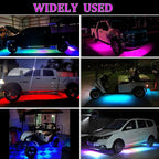 Kairiyard 4Pcs Underglow LED Lights for Cars with App Control, RGB Dream Colors Chasing Music Mode Waterproof Underglow kit for Car Truck
