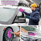 Shimeyao 30 Pcs Edgeless Microfiber Plush Towels for Cars Detailing Drying Wash Polishing Absorbent Cleaning Cloths, 500 GSM (16 x 16 Inch,Purple)