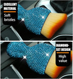 zipelo Auto Interior Dust Brush, Car Detailing Cleaner Brush with Diamond, Bling Handle Soft Bristle Dusting Tool, Scratch Free Dirt Clean Brush for Vehicle Dashboard, Air Conditioner Vent (Lake Blue)