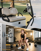 MOSENVKA Dual Magnetic Phone Holder Gym Magnetic Stand,Tripod Phone Mount (1/4'' Hole& ARCA-Swiss),Portable Phone Grip for iPhone 12/13/14/15/16/17-Desk/Car/Gym/Golf Cart/Airplane Use Stand (Silver)