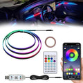 Acrylic LED Lights for Car, 43.3in RGB Strip Light Car LED Lights Interior with USB Port, App Control, Music Sync, 146 LEDs Interior Ca r Lights for Women Men Gifts