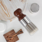2 PCS Salve Brush for Furniture, Durable Salve Wax Brushing Tool for Leather for Furniture Home Leather Wood Cleaning Tool with Comfortable Handle