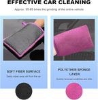 2 PCS Clay Mitt, Fine Grade Microfiber Claying Bar Glove Car Detailing Towels, Scratch-Free Cleaning & Polishing Clay Eraser Mitts for Vehicle Surface, Car Accessories (Purple)