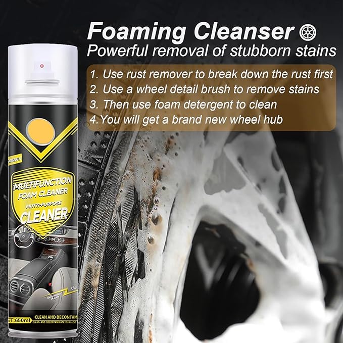 Multifunctional Foam Cleaner, Multifunctional Car Interior Foam Cleaner, Clean Your Dirty Like Magic, No Damage to the Car Interior(2pcs) (2)