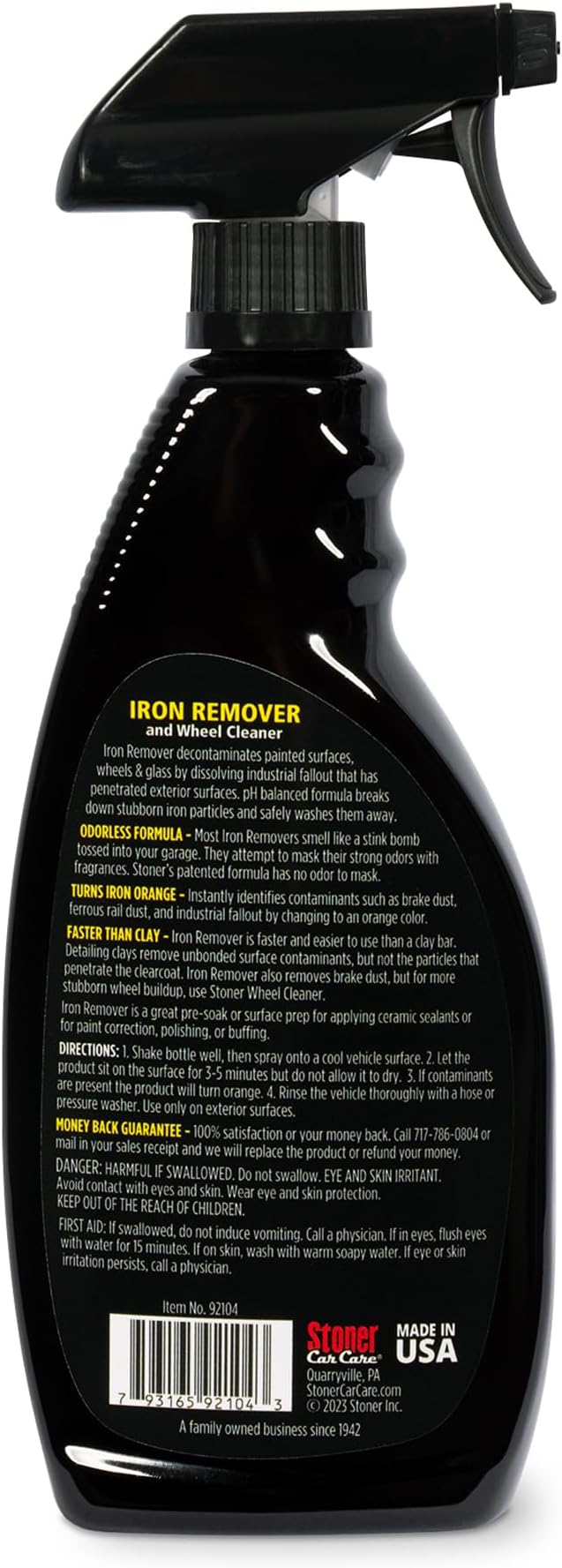 Stoner Car Care 92104-2PK Iron Remover & Wheel Cleaner – Odorless Iron Fallout & Brake Dust Remover for Paint, Wheels & Glass – pH Balanced Rust Decontaminant – Color Indicator – 22 fl oz (Pack of 2)
