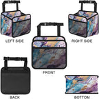 Car Organizer Back Seat Modern Marble Car Seat Back Hanging Bag PU Leather Backseat Car Organizer Foldable Car Seat Storage Bag Car Accessories