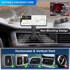 Car Phone Holder for Socket Mount, Air Vent Car Phone Holder for Pop Grip [Never Blocking] AC Vent Clip Phone Mount 360° Adjustable Works with Popsocket Car Mount for iPhone Samsung All Smartphones