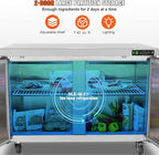 VEVOR Commercial Refrigerator, 48" Worktop Undercounter Refrigerator, 12.85 Cu. Ft Thick Stainless Steel Refrigerated Food Prep Station, 2 Door Worktop Fridge with lock for Restaurant, Bar, Diner