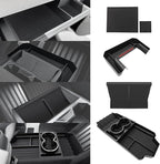 BestEvMod Floor Console Organizer & Cup Holder Front Organizer& Glove Box Mats Set of 2 Compatible with Tesla Cybertruck 2026 2025 2024 (Floor Lower+Cup Holder FrontCharge Pad Cover+Glove Box Mats)