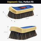 YeewayVeh Horse Hair Leather Cleaning Brush - Upgraded Long Bristle Car Leather Brush with 360° Soft Grip, for Car Interior Seats, Sofa, Upholstery & Furniture Care