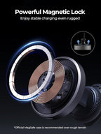 Wireless Car Charger, Qi2 Certified 15W Ultra-Fast car Phone Holder Mount, Air Vent Magnetic Car Mount Charger Compatible with MagSafe for iPhone 17/Air/16/15/14/13/12 Series