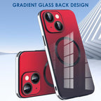 Guppy Compatible with iPhone 14 with MagSafe Case, Magnetic Gradient Case with MagSafe Charging, Gradient Glass Back Cover with Lens Film-Black