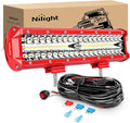 Nilight LED Bar 12 Inch Triple Row Spot Flood Combo s with Wiring Harness Kit for Fog Driving Work on Off-Road Truck SUV ATV UTV