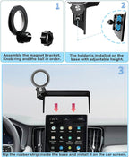 Car Phone Holder for 2026 Volvo XC60 Plug-In Hybrid /2025 Volvo XC90 Hybrid Accessories Apply to 11.2 Inch Touch Screen Fixed Clip Magnetic Cell Phone Mount Hands-Free 360 Degree Rotation