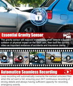 LAMONKE 4K Dual Dash Cam Front 4K Inside 1080P with GPS Wi-Fi Night Vision Supercapacitor Parking Mode G Sensor Loop Recording 256GB Support