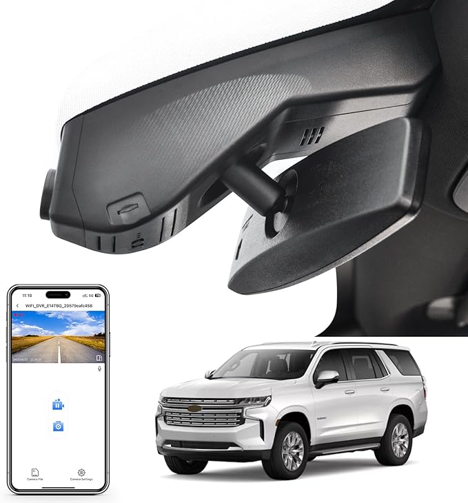 Mangoal 4K Dash Cam Custom fit for Chevy Suburban/Tahoe 2021-2022 (Model B), LS LT RET Z71 Premier High Country, Integrated OEM Look, UHD 2160P Video, WiFi & App, GPS, 64GB Card