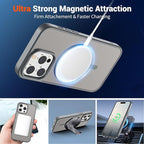 SUPFINE Magnetic for iPhone 14 Pro Case (Compatible with MagSafe) (Military Grade Drop Protection) Slim Translucent Matte Shockproof with Anti-Fingerprint Phone Case,Gray