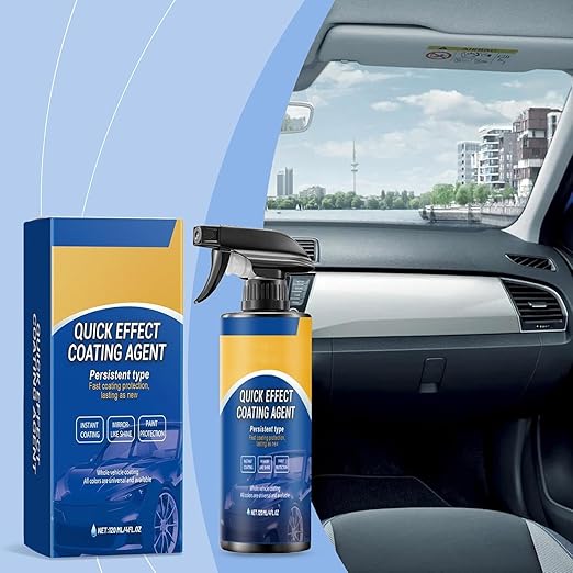 Quick Effect Car Coating Spray 2 Pack, Waterless Wash Polish, Paint Protection and Glass Cleaner