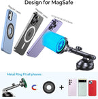 Coolpow for MagSafe Car Mount Charger【Ultra Magnet】Magnetic Phone Holders for Your Car Charger Magnetic Wireless Car Phone Holder Charger Car Accessories Mothers Gifts for iPhone 17 16 15 Speakerphone