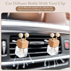 Zubebe 200 Pcs Car Diffuser Bottles Empty Bulk Vent Clip Car Air Freshener Diffuser for Essential Oil Perfume Glass Bottle with Wooden Caps Stick Fragrance Ornament (Clear)