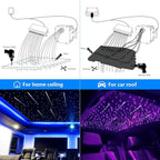 AMKI High Brightness 32W Twinkle 1200pcs Fiber Optic Starlight Headliner Kit 0.03in 13.1ft Fiber Strands RGBW Sound Activated APP Remote Control for Car Home Roof Ceiling Decoration