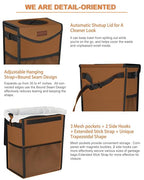 Pritent Car Trash Can with Lid, Cute Leakproof Car Trash Garbage Bag Hanging Vehicle Trash Bin Small Portable Automotive Garbage Cans Organizer for Back/Front Seat(Trapezoid,Brown)