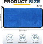 uxcell 4 Pcs 400gsm Microfiber Towels for Cars, 23.6 x 35.4 Inch Car Drying Towel Drying Towels Car Detailing Extra Large Super Absorbent Towel for SUV Truck Home, Gray Blue