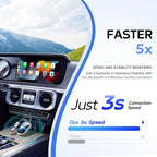 Wireless CarPlay Adapter for Apple iPhone (2025 Upgraded) - Multi-User Seamless Connection for Convert Wired to Wireless Car Play Adapter - No Latency from iOS 10+ to Screen w/USB C (Blue)